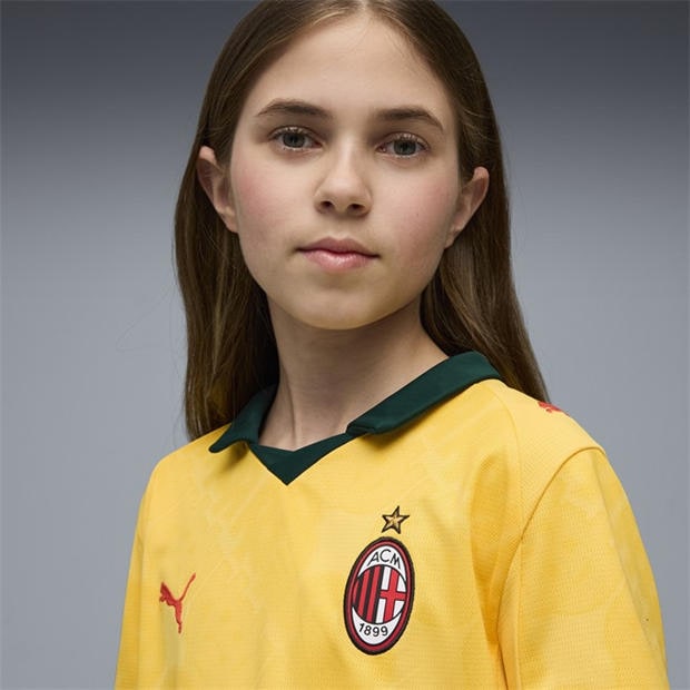 Yellow/Green - Puma - AC Milan Third Shirt 2025 2026 Juniors