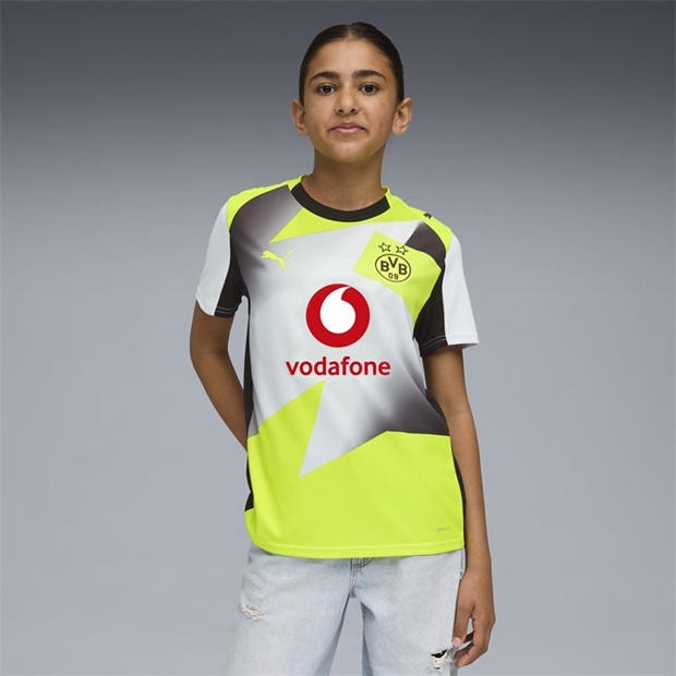 Srebrny/Żółty - Puma - Borussia Dortmund Away Shirt 2025 2026 Juniors