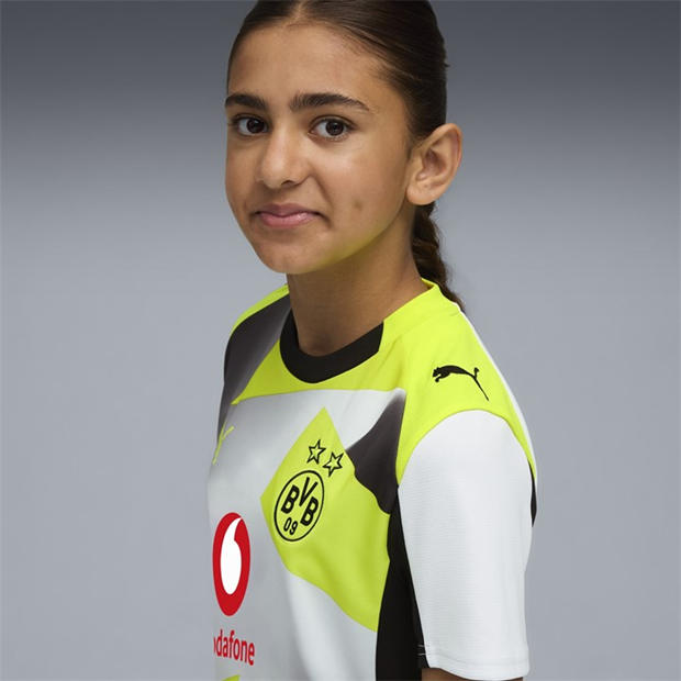 Srebrny/Żółty - Puma - Borussia Dortmund Away Shirt 2025 2026 Juniors