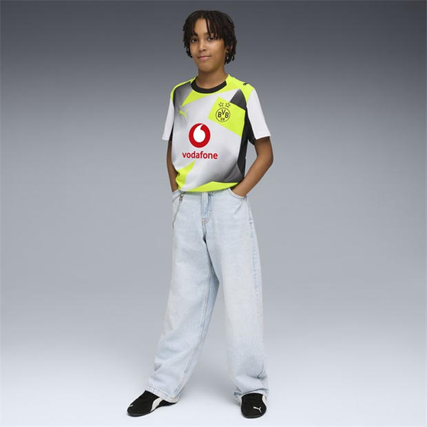 Srebrny/Żółty - Puma - Borussia Dortmund Away Shirt 2025 2026 Juniors
