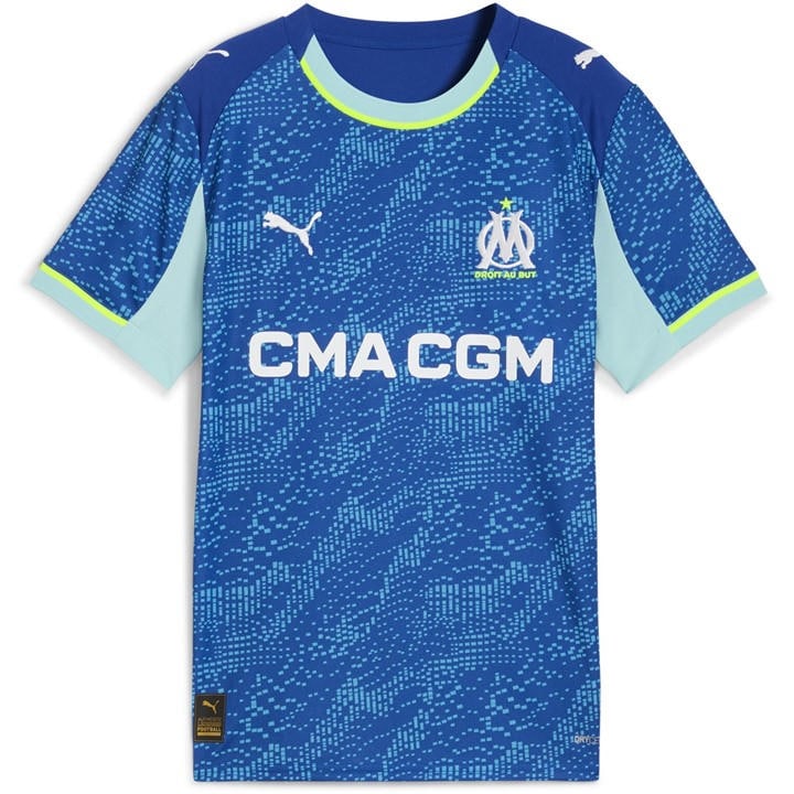 Puma Unisex Kids Blue Marseille Third Shirt 2025 2026 Juniors Size 13