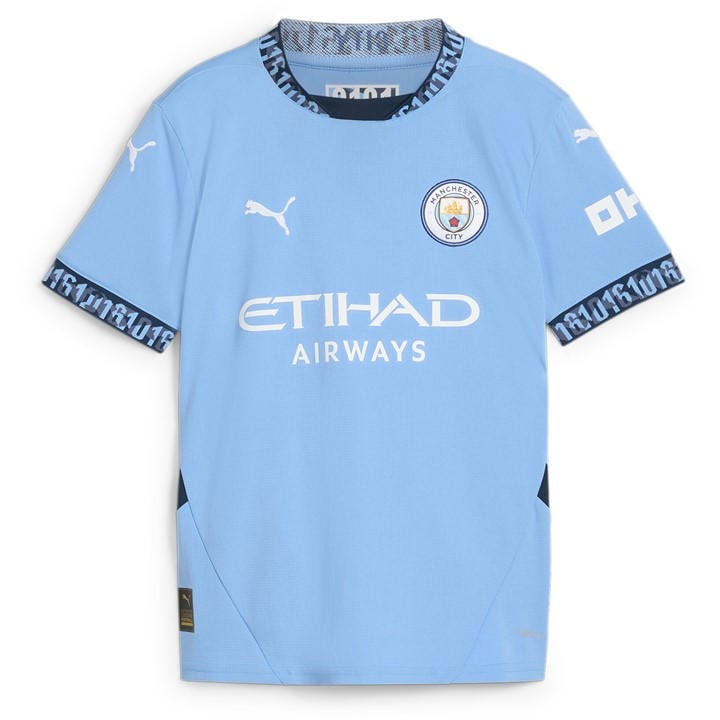 Manchester City  Boys   Home Shirt 24/25 , Football by Puma in Size 11 - 12 Years, Sports Direct
