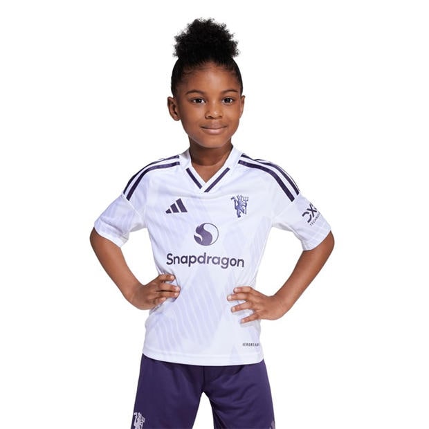 White - adidas - Manchester United Away Minikit 2025 2026 Infants