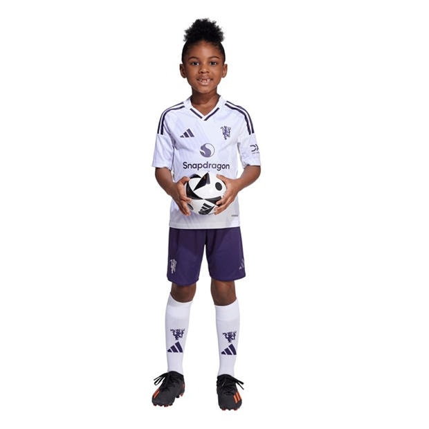 White - adidas - Manchester United Away Minikit 2025 2026 Infants