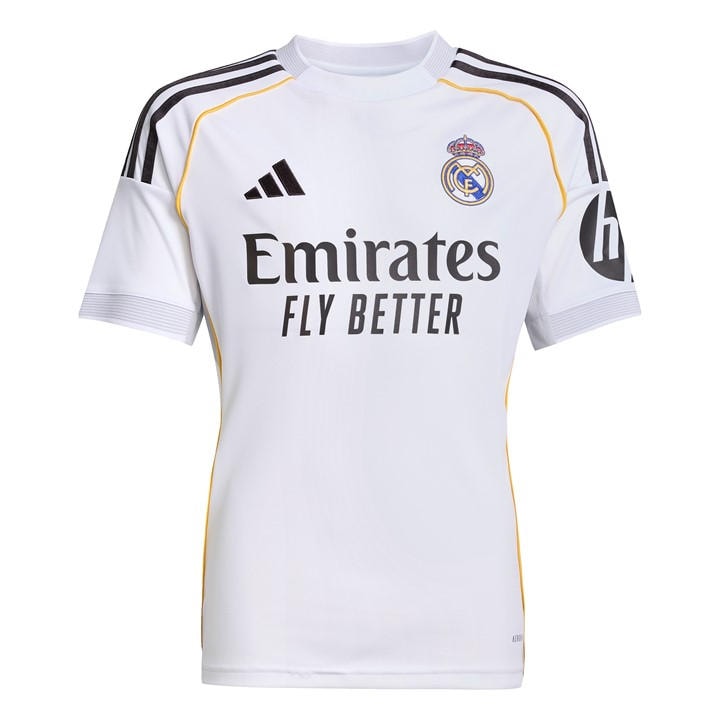 Real Madrid  Boys   Home Shirt 25/26 , Football by adidas in Size 7 - 8 Years, Sports Direct