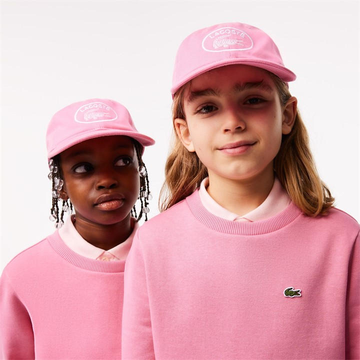 Lacoste  Kids Pink Kids' Ventilation Eyelets Adjustable Baseball Cap in Size Junior, Sports Direct