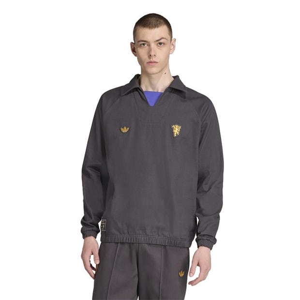 Black - adidas - Manchester United Icons Drill Top Mens