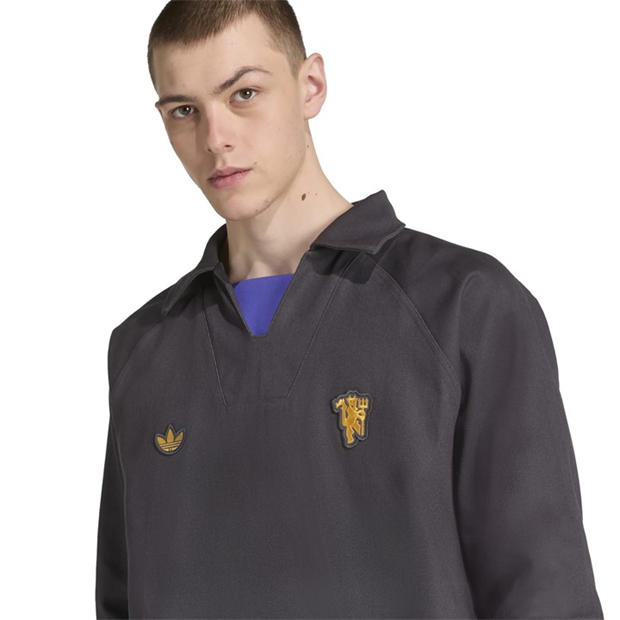 Black - adidas - Manchester United Icons Drill Top Mens