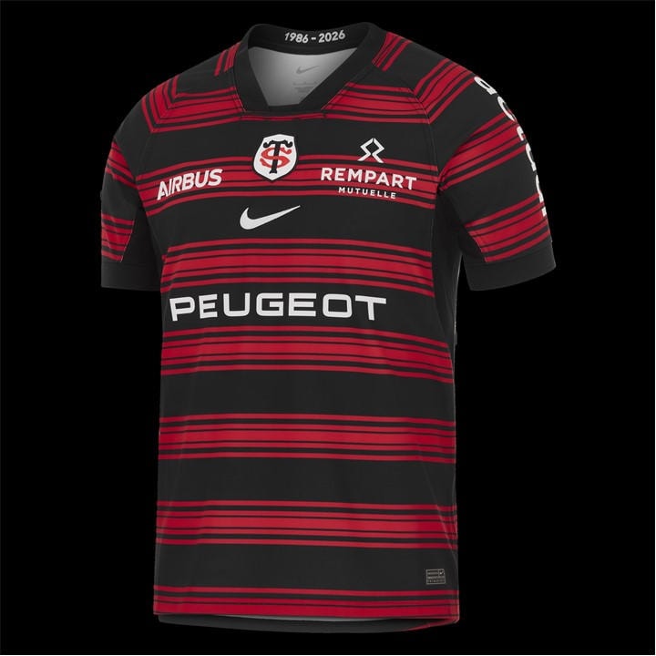 Nike Men's Black Stade Toulousain Home Shirt 2025 2026 in Size 2XL, Sports Direct