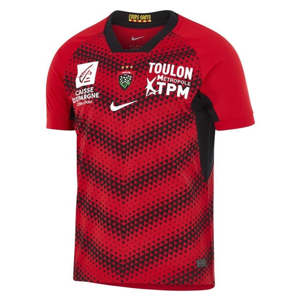 Jednokolorowy Czerwony/Czarny/Biały - Nike - RC Toulon Home Stadium Shirt 2025 2026 Mens