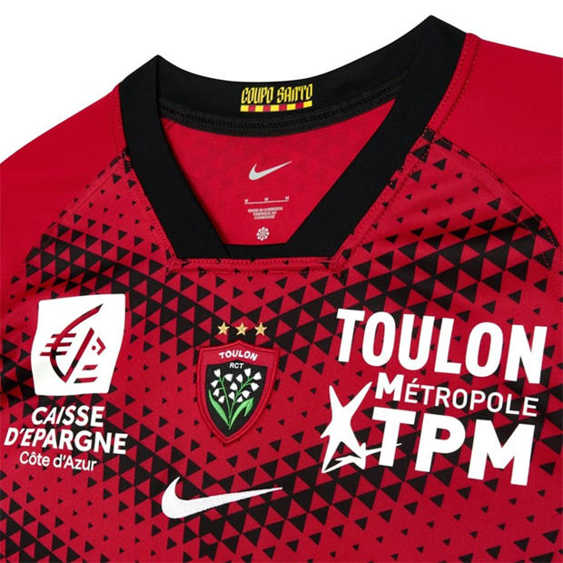 Jednokolorowy Czerwony/Czarny/Biały - Nike - RC Toulon Home Stadium Shirt 2025 2026 Mens