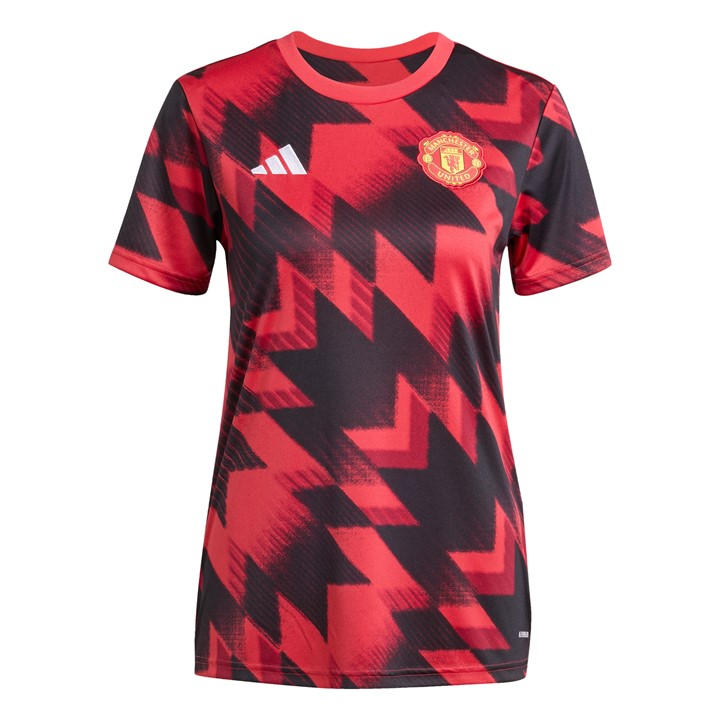 Manchester United  Women'   Pre-Match Shirt 25/26, Football by adidas in Size S, Sports Direct