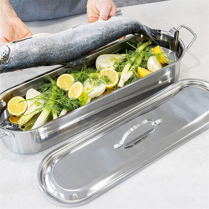 Kitchencraft Stainless Steel Fish Poacher Silver 74X20cm - Image 4