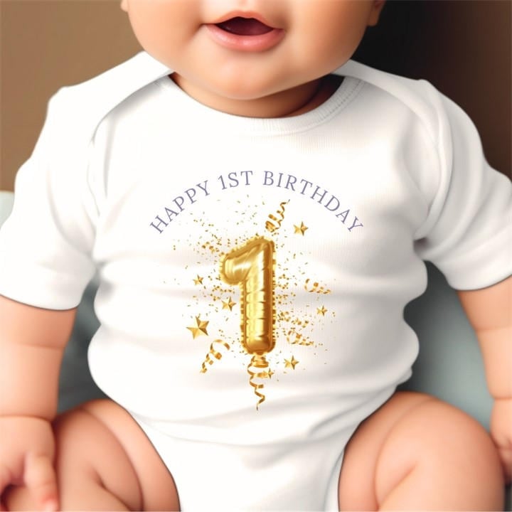 Scotland   Kids  1St Birthday Gold Balloon Baby Vest 3587-Bbyvest, Football by Aye Do Gifts in Size C3 - C7, Sports Direct