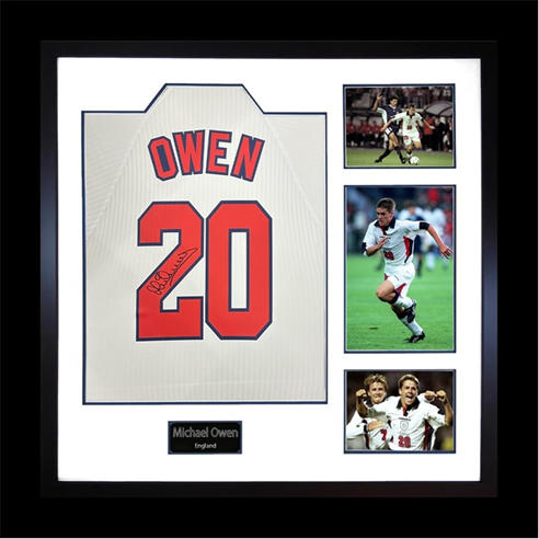 The Fan Cave - Michael Owen Signed England 98 Shirt Elite Frame
