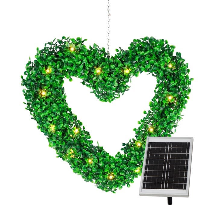 Streetwize  Green Solar Hanging Topiary Heart Light, Sports Direct