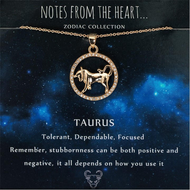 Notes From The Heart Women's Gold Zodiac Pendant, Sports Direct