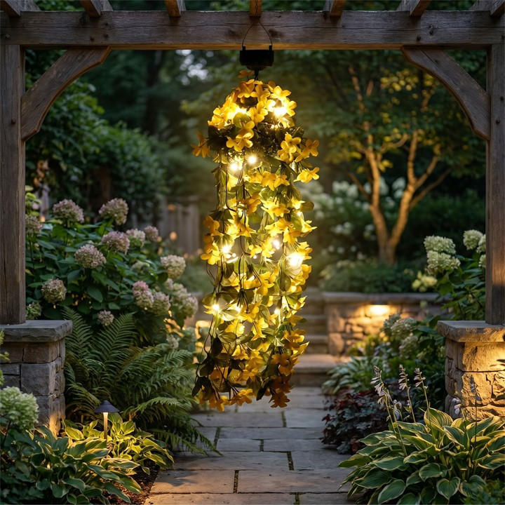 Streetwize  Yellow Solar Hanging Primrose Flower Lights, Sports Direct