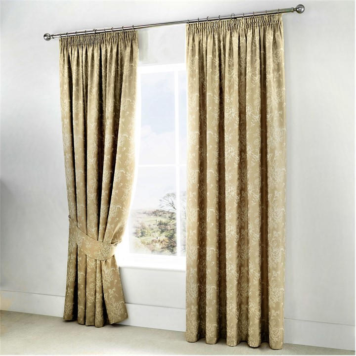 Dreams And Drapes  Neutral Jasmine Pair Of Lined Curtains With Tie-Backs, Sports Direct