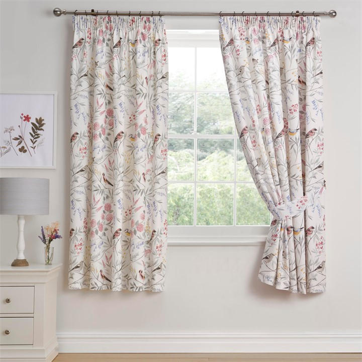 Dreams And Drapes  Pink Caraway Curtains With Tie-Backs in Size 66x72 Inch, Sports Direct