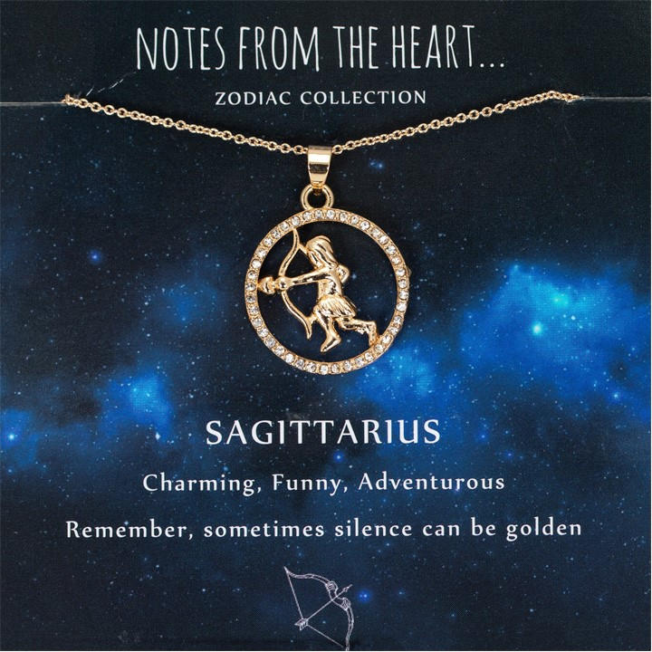 Notes From The Heart Women's Gold Zodiac Pendant, Sports Direct