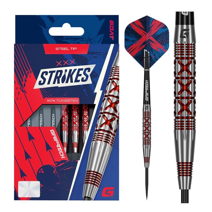 Goat  Red Strike Tungsten Steel Tip Darts in Size 25.5g, Sports Direct