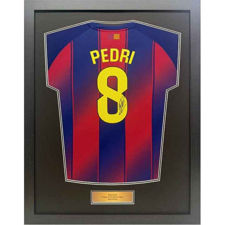 Fc Barcelona    Pedri Signed & Framed Barcelona Football Shirt, Football by , Sports Direct