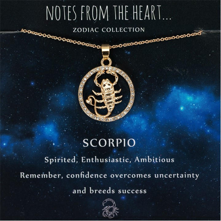 Notes From The Heart Women's Gold Zodiac Pendant, Sports Direct