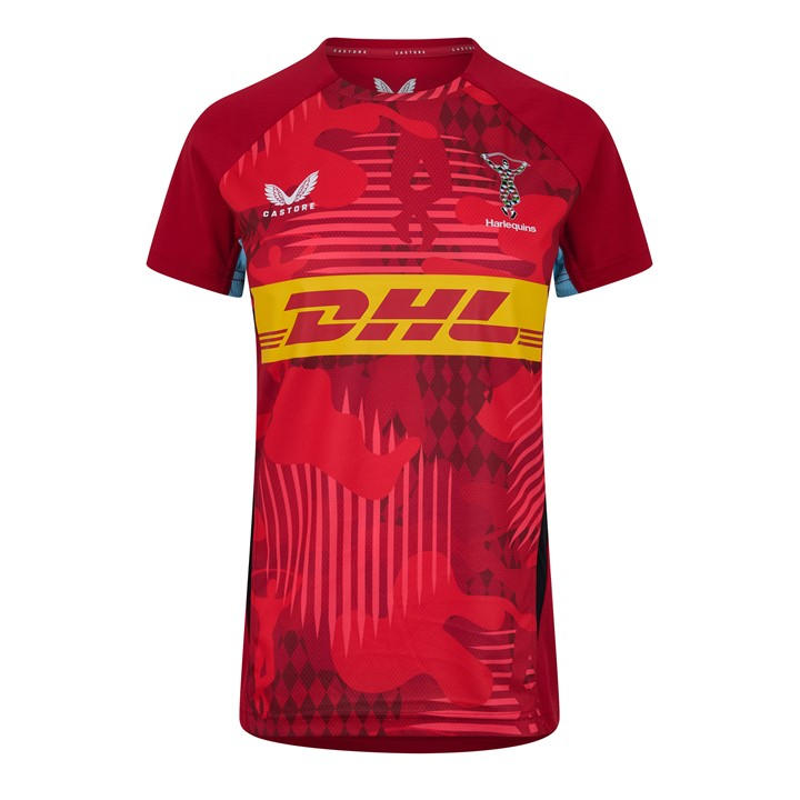 Castore Women's Red Harlequins Matchday Shirt 2024 2025 in Size 18, Sports Direct