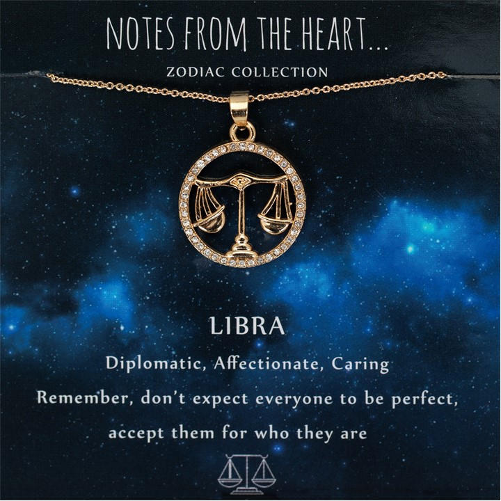 Notes From The Heart Women's Gold Zodiac Pendant, Sports Direct