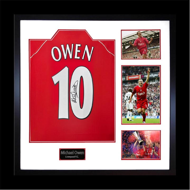 Liverpool    Michael Owen Signed  Shirt Elite Frame, Football by The Fan Cave in Size 820x820mm, Sports Direct