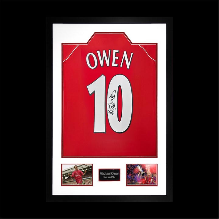 The Fan Cave Michael Owen Signed Liverpool Shirt Premium Frame Red 850X600mm - Image 2