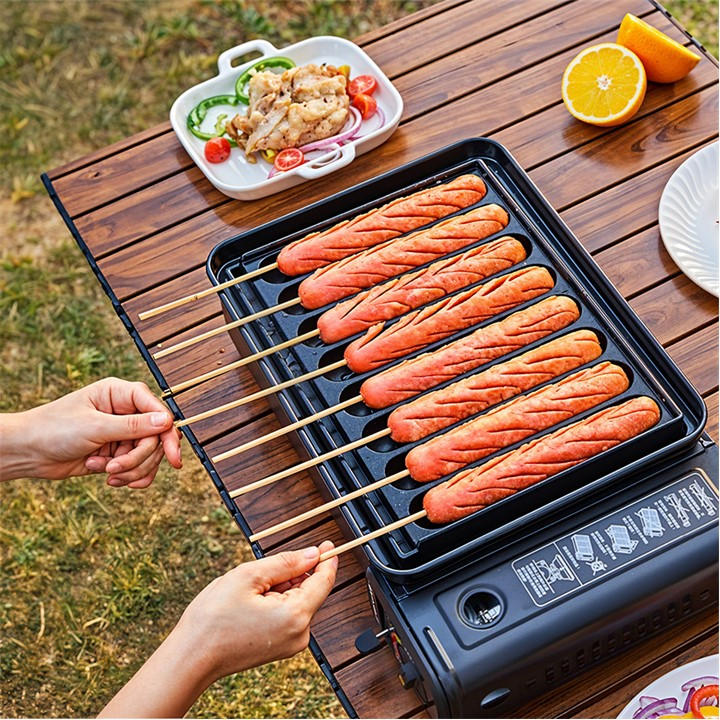 Breeins  Black Bbq Grill & Sausage Cooker Windproof Camping Stove, Sports Direct