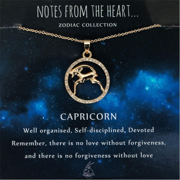 Notes From The Heart Women's Gold Capricorn Pendant, Sports Direct