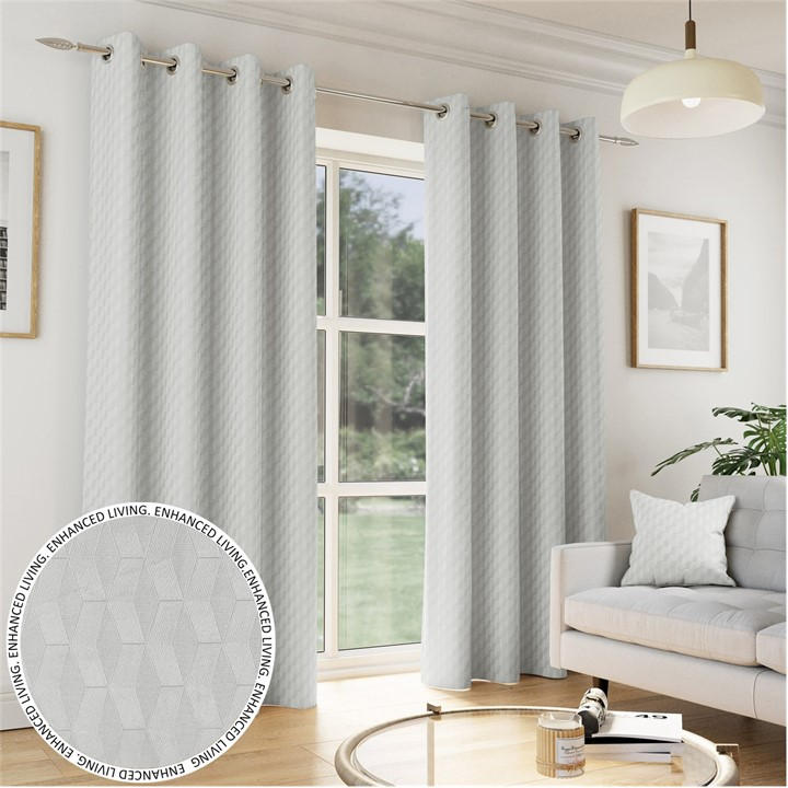 Enhanced Living  Grey Tokyo Room Darkening Velvet Eyelet Curtains in Size 45x54, Sports Direct