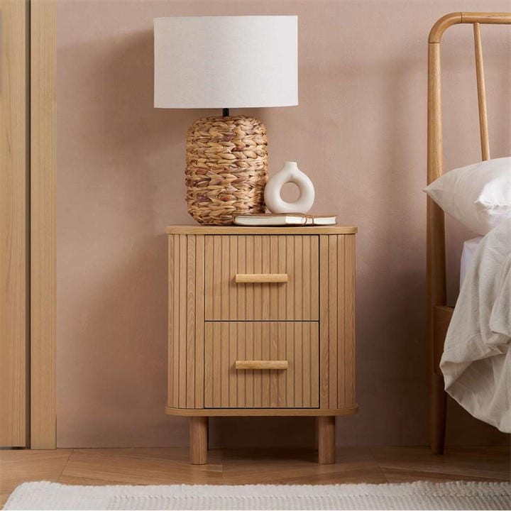 Birlea  Nude Axel 2 Drawer Fluted Bedside, Sports Direct