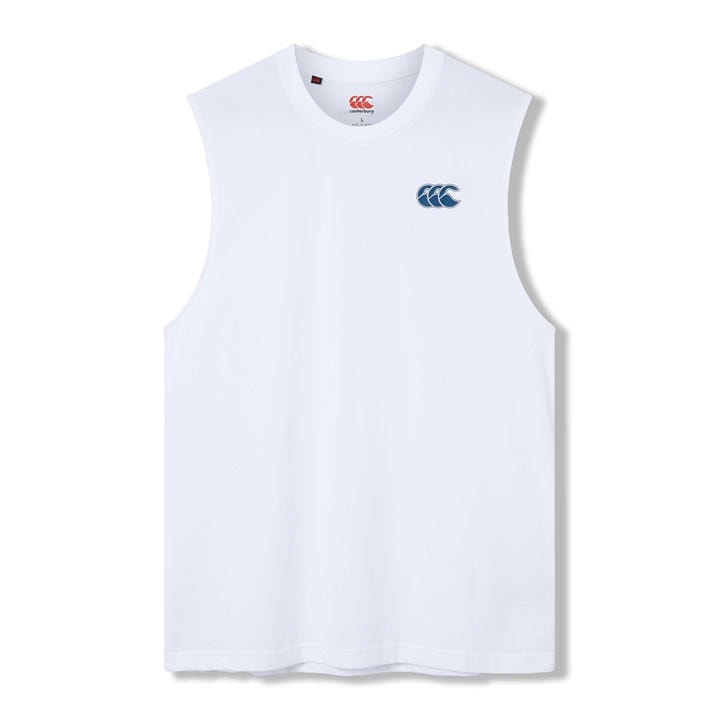 Canterbury Men' White Tempo+ Performance Vest in Size S, Sports Direct