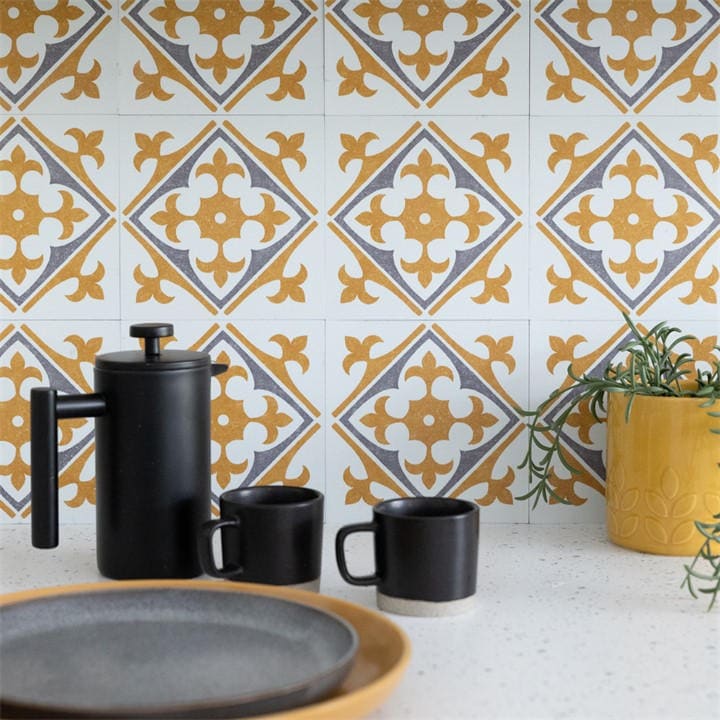 D C Fix  Gold Self Adhesive Vinyl Wall Tiles Nadia in Size 0.42 SQM, Sports Direct
