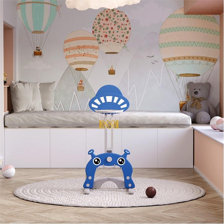 Kidkid  Kids Blue 2-In-1 Toddler Basketball Hoop Football Goal Set, Sports Direct