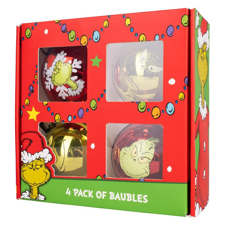 Grinch   The Bauble 4 Pack, Sports Direct