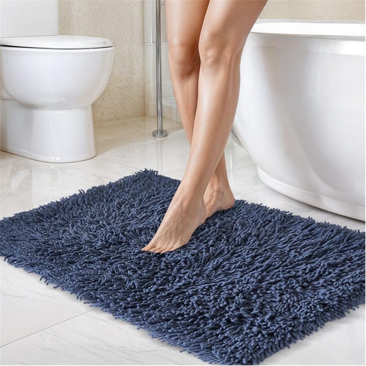 Emma Barclay  Blue 2 Piece Bath Mat Set Cotton Absorbent Tumble Twist, Sports Direct