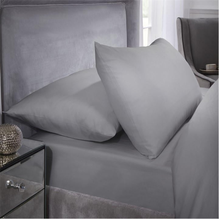 Emma Barclay  Silver Pillowcase Pair 200 Thread Count Egyptian Cotton, Sports Direct