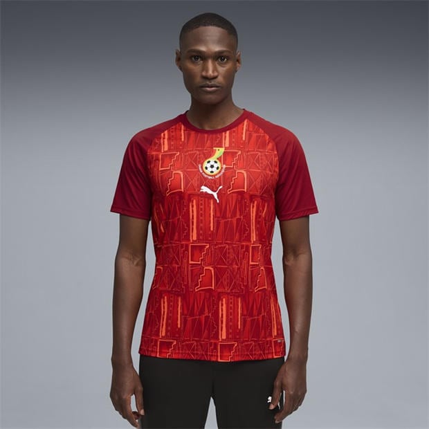 Red/Green - Puma - Mens Ghana Warn-Up Shirt World Cup 2026