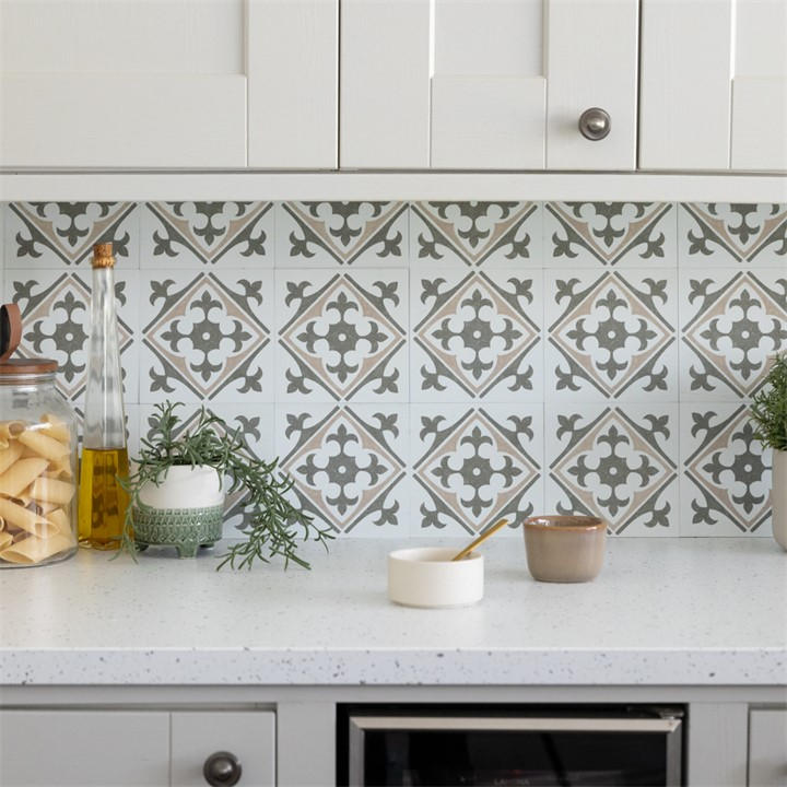 D C Fix  Beige Self Adhesive Vinyl Wall Tiles Nadia Natural in Size 0.42 SQM, Sports Direct