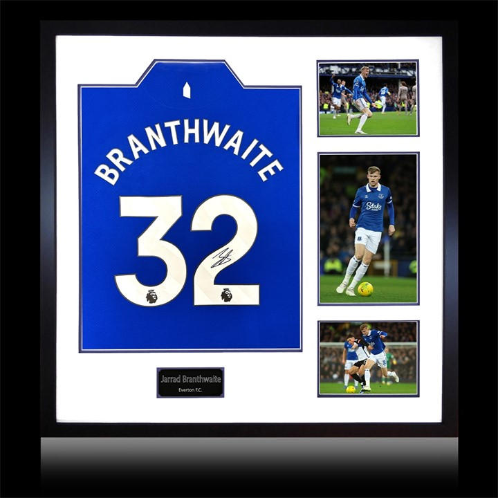 The Fan Cave Jarrad Branthwaite Signed Everton Shirt Elite Frame #1 - Image 2