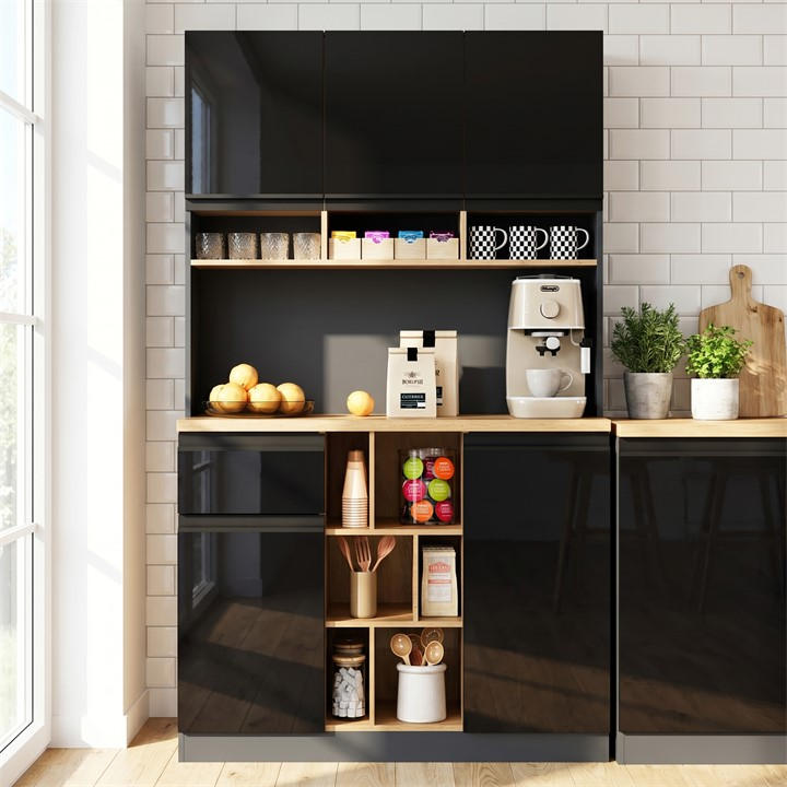 Urban Meuble  Black Kitchen Buffet Modern Sideboard, Sports Direct