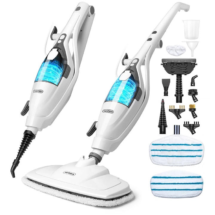 Vonhaus  White 2-In-1 Floor & Handheld Steam Cleaner, Sports Direct