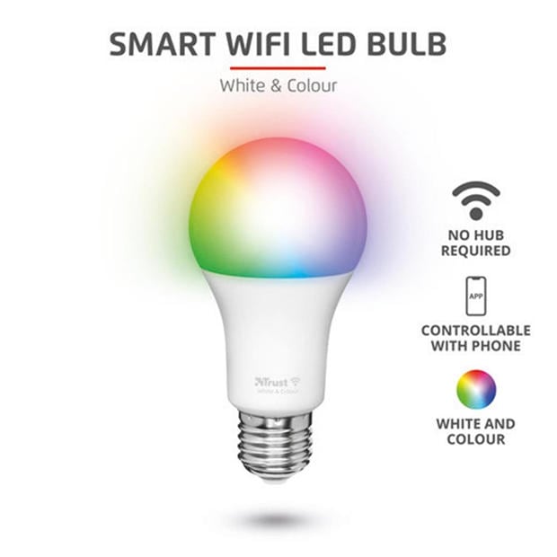 Electronics - Trust - E27 Smart WIFI Bulb, White & Colour