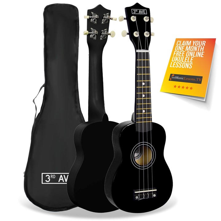 3Rd Avenue  Black Soprano Ukulele - Rainbow in Size Standard, Sports Direct - Image 5