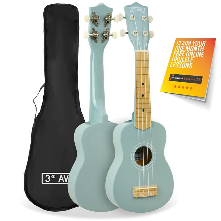 3Rd Avenue  Soprano Ukulele - Rainbow - Pastel Blue - Standard - Image 4